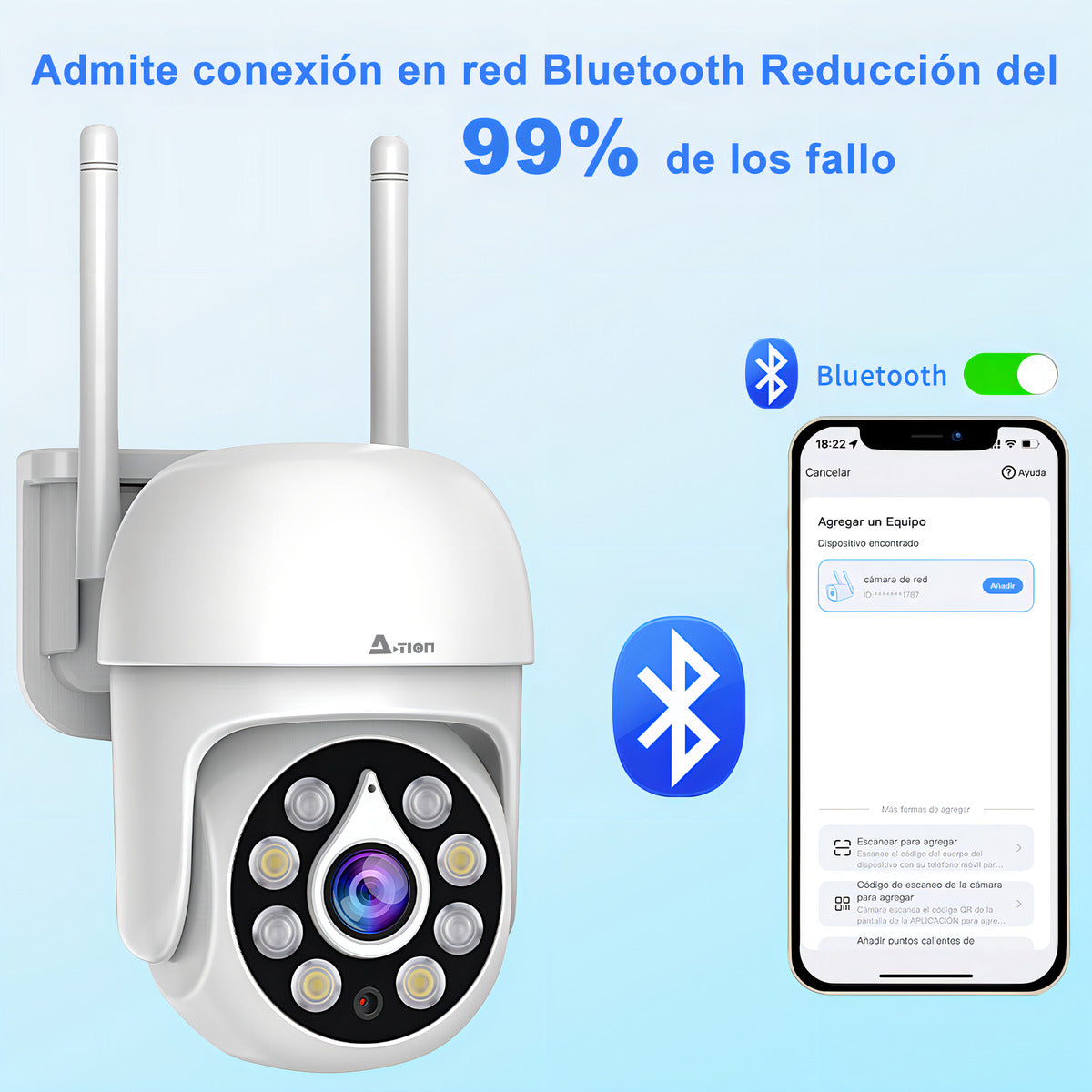 ATSG Cámara Seguridad WiFi 5MP Visión Nocturna, Audio Bidireccional, IP66, PTZ