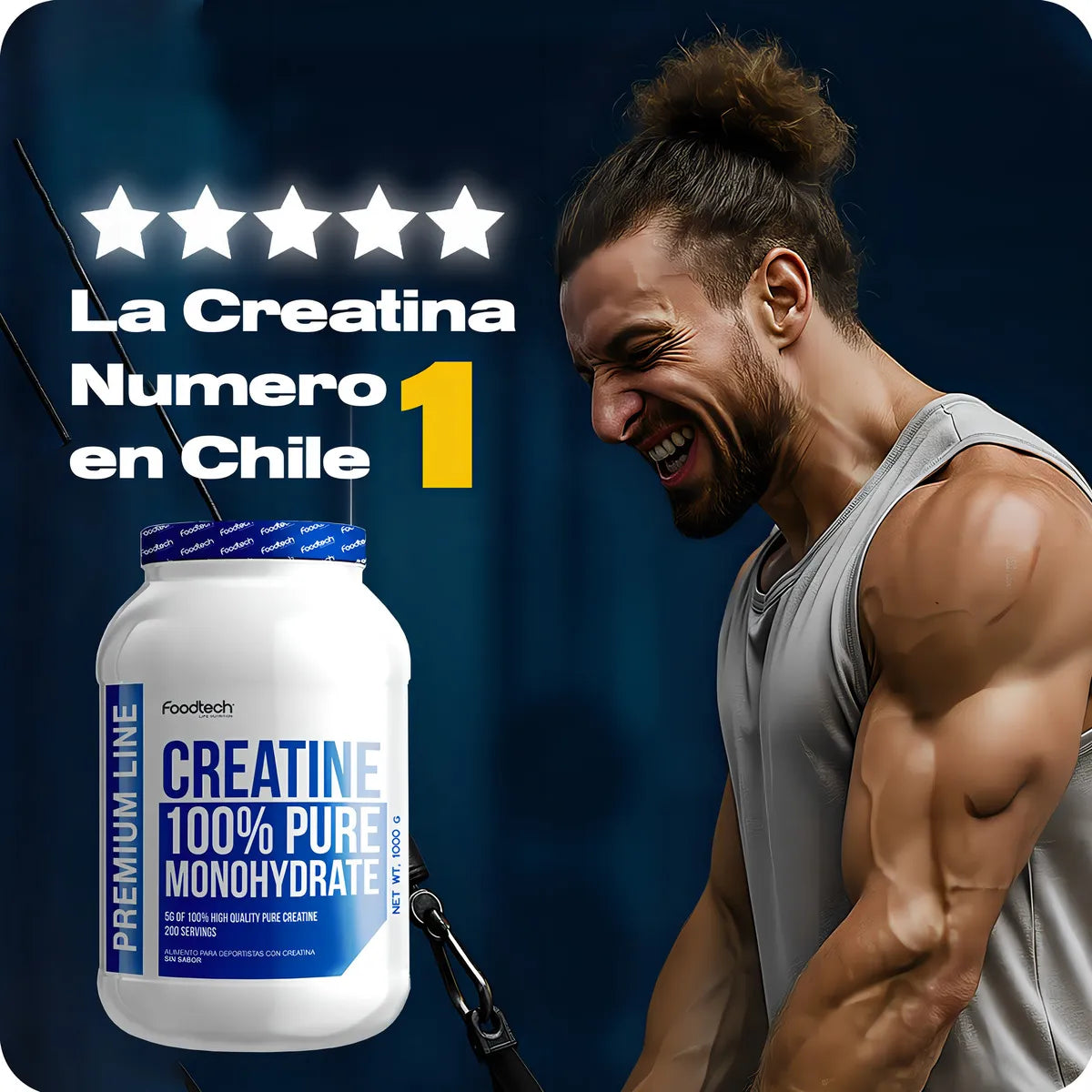 Creatine 100% pure monohydrate 1kg Foodtech sin sabor