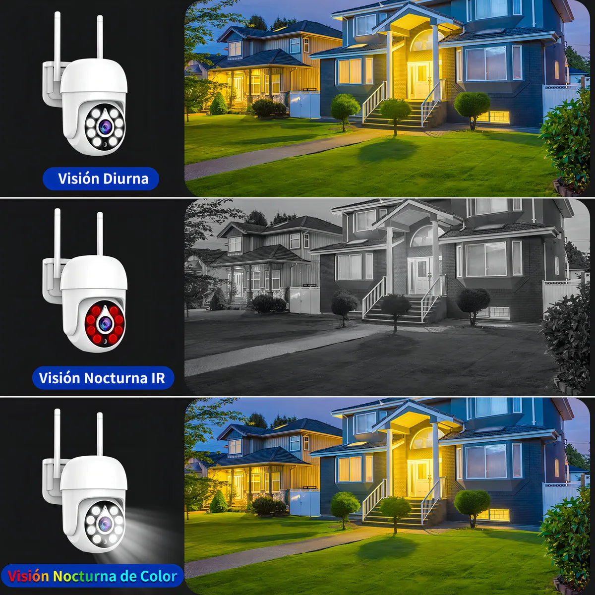 ATSG Cámara Seguridad WiFi 5MP Visión Nocturna, Audio Bidireccional, IP66, PTZ