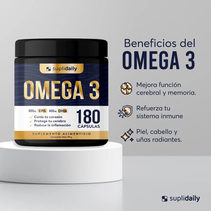 Omega 3 800 Epa 400 Dha 180 Cap Alta Pureza Sin Sabor