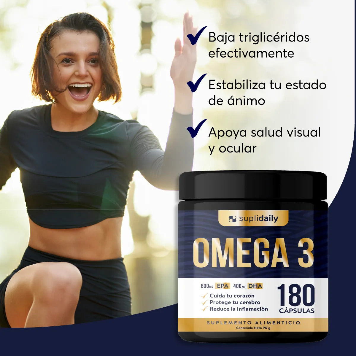 Omega 3 800 Epa 400 Dha 180 Cap Alta Pureza Sin Sabor