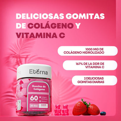 Gomitas Eterna De Colágeno Hidrolizado + Vitamina C Sabor Berries