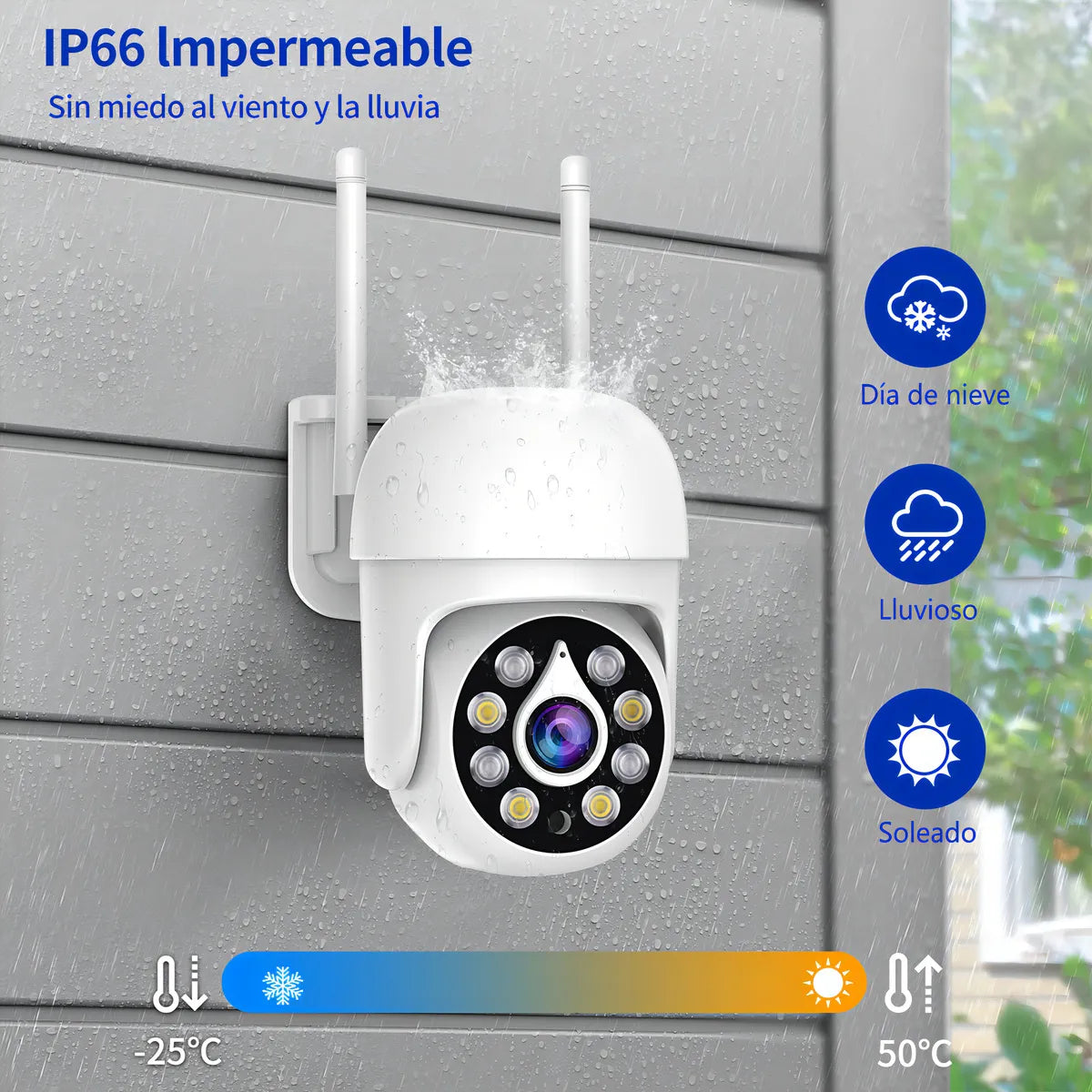 ATSG Cámara Seguridad WiFi 5MP Visión Nocturna, Audio Bidireccional, IP66, PTZ