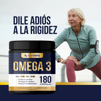 Omega 3 800 Epa 400 Dha 180 Cap Alta Pureza Sin Sabor