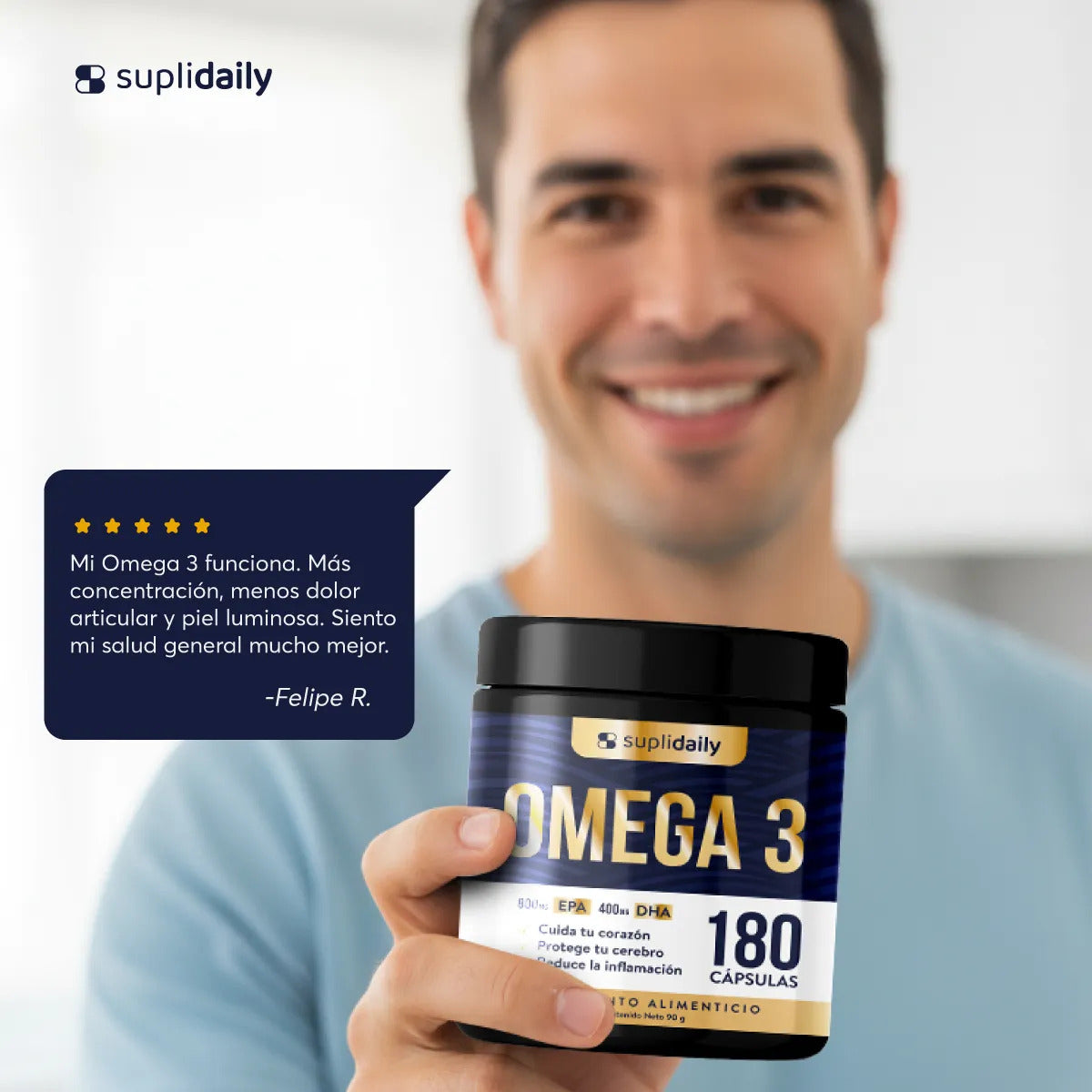 Omega 3 800 Epa 400 Dha 180 Cap Alta Pureza Sin Sabor