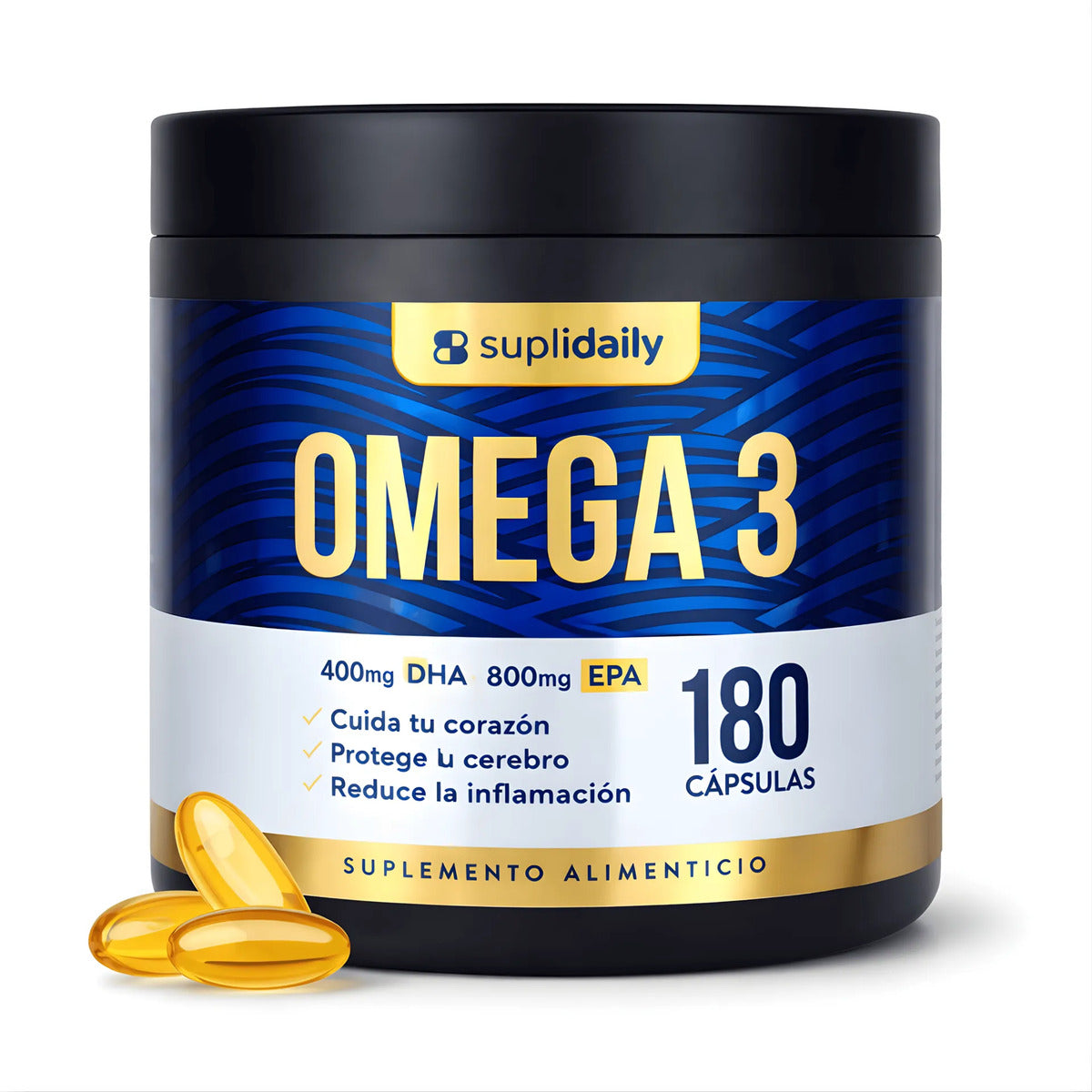 Omega 3 800 Epa 400 Dha 180 Cap Alta Pureza Sin Sabor