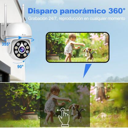 ATSG Cámara Seguridad WiFi 5MP Visión Nocturna, Audio Bidireccional, IP66, PTZ