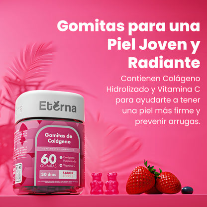 Gomitas Eterna De Colágeno Hidrolizado + Vitamina C Sabor Berries