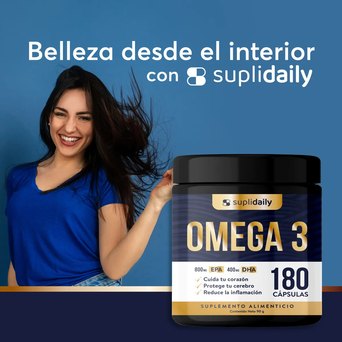 Omega 3 800 Epa 400 Dha 180 Cap Alta Pureza Sin Sabor
