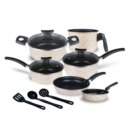 Juego de Ollas Elegance Antiadherente Teflón 9 Piezas con Tapa de Vidrio